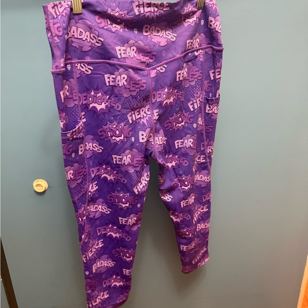 Constantly Varied Gear Purple Graphic Leggings, Capri Length - Picture 2 of 4